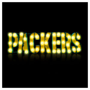 Imperial Green Bay Packers Lighted Recycled Metal Team Name Sign-epicrecrooms.com