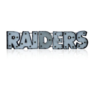 Imperial Las Vegas Raiders Lighted Recycled Metal Team Name Sign-epicrecrooms.com