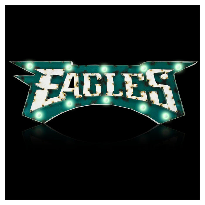 Imperial Philadelphia Eagles Lighted Recycled Metal Team Name Sign