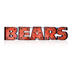 Imperial Chicago Bears Lighted Recycled Metal Team Name Sign-epicrecrooms.com