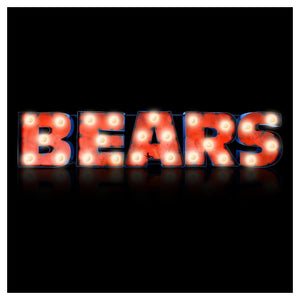 Imperial Chicago Bears Lighted Recycled Metal Team Name Sign-epicrecrooms.com