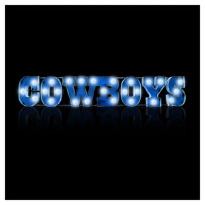 Imperial Dallas Cowboys Lighted Recycled Metal Team Name Sign-epicrecrooms.com