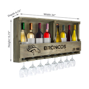 Imperial Denver Broncos Reclaimed Wood Bar Shelf-epicrecrooms.com