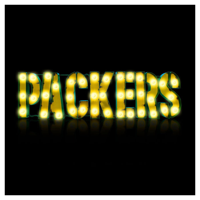 Imperial Green Bay Packers Lighted Recycled Metal Team Name Sign