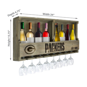 Imperial Green Bay Packers Reclaimed Wood Bar Shelf-epicrecrooms.com