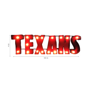Imperial Houston Texans Lighted Recycled Metal Team Name Sign-epicrecrooms.com