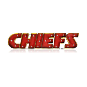 Imperial Kansas City Chiefs Lighted Recycled Metal Team Name Sign-epicrecrooms.com