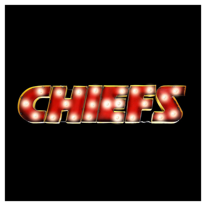 Imperial Kansas City Chiefs Lighted Recycled Metal Team Name Sign
