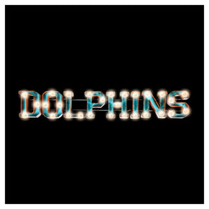Imperial Miami Dolphins Lighted Recycled Metal Team Name Sign-epicrecrooms.com