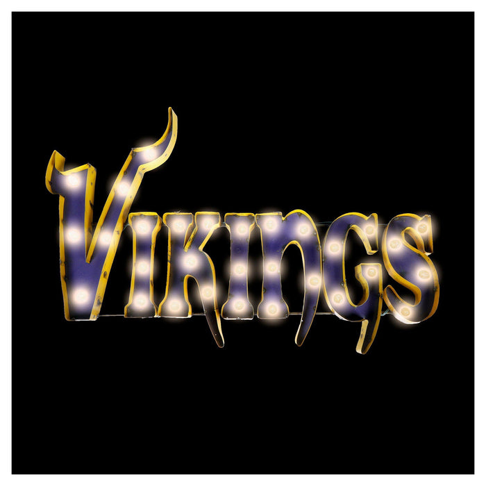 Imperial Minnesota Vikings Lighted Recycled Metal Team Name Sign