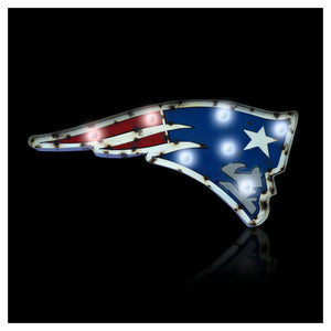 Imperial New England Patriots Lighted Recycled Metal Logo Signs-epicrecrooms.com