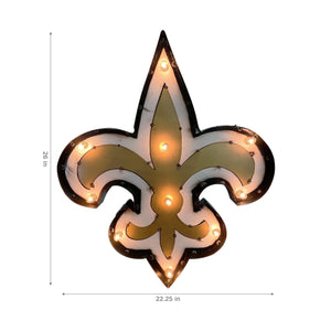 Imperial New Orleans Saints Lighted Recycled Metal Logo Signs-epicrecrooms.com