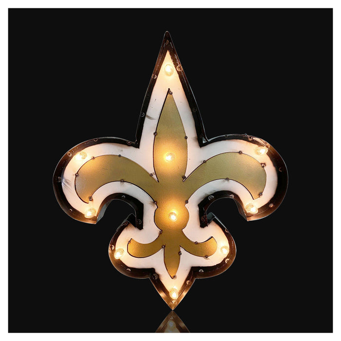 Imperial New Orleans Saints Lighted Recycled Metal Logo Signs