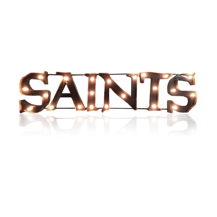 Imperial New Orleans Saints Lighted Recycled Metal Team Name Sign