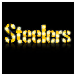 Imperial Pittsburgh Steelers Lighted Recycled Metal Team Name Sign-epicrecrooms.com