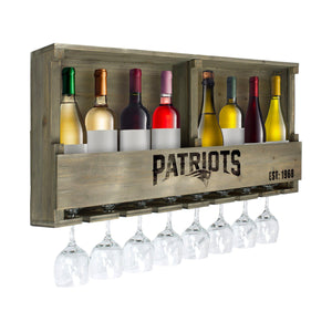 Imperial New England Patriots Reclaimed Wood Bar Shelf-epicrecrooms.com